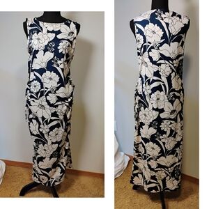 Velvet Torch Navy and White Floral Bodycon Maxi Dress